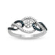 Load image into Gallery viewer, Jewelili Ring with Treated Blue Diamonds and Natural White Diamonds in Sterling Silver 1/4 CTTW View 1
