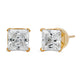 Load image into Gallery viewer, Jewelili 10K White and Yellow Gold with White Cubic Zirconia Stud Earrings 2 pairs Set
