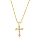 Load image into Gallery viewer, Jewelili Cubic Zirconia Cross Pendant Necklace in 10K Yellow Gold View 1
