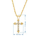 Load image into Gallery viewer, Jewelili Cubic Zirconia Cross Pendant Necklace in 10K Yellow Gold View 2
