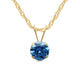 Load image into Gallery viewer, Jewelili Pendant and Earrings 2 Pieces Set with Blue Cubic Zirconia Solitaire in 10K Yellow Gold View 2
