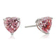 Load image into Gallery viewer, Jewelili 10K White Gold Heart Pink Cubic Zirconia Stud Earrings
