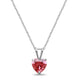 Load image into Gallery viewer, Jewelili 10K White Gold With Created Pink Sapphire Heart Shape Pendant Necklace
