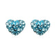 Load image into Gallery viewer, Jewelili Crystal Heart Stud Earrings with Aquamarine Blue Cubic Zirconia in 10K Yellow Gold View 3
