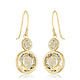 Load image into Gallery viewer, Jewelili Crystal Dangle Hook Earrings with Cubic Zirconia in 10K Yellow Gold View 1
