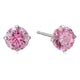 Load image into Gallery viewer, Jewelili Stud Earrings with Pink Cubic Zirconia in 10K White Gold View 1
