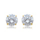 Load image into Gallery viewer, Jewelili Stud Earrings with Cubic Zirconia in 10K Yellow Gold 0.30 GR View 4
