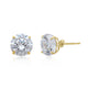 Load image into Gallery viewer, Jewelili Stud Earrings with Cubic Zirconia in 10K Yellow Gold 0.30 GR View 1
