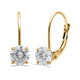 Load image into Gallery viewer, Jewelili Leverback Earrings with Round Cubic Zirconia in 10K Yellow Gold View 1
