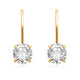 Load image into Gallery viewer, Jewelili Leverback Earrings with Round Cubic Zirconia in 10K Yellow Gold View 4
