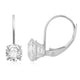 Load image into Gallery viewer, Jewelili Leverback Earrings with Cubic Zirconia in 10K White Gold View 5
