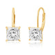 Load image into Gallery viewer, Jewelili Leverback Earrings with Princess Cut Cubic Zirconia in 10K Yellow Gold View 1
