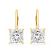 Load image into Gallery viewer, Jewelili Leverback Earrings with Princess Cut Cubic Zirconia in 10K Yellow Gold View 3
