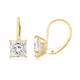 Load image into Gallery viewer, Jewelili Leverback Earrings with Princess Cut Cubic Zirconia in 10K Yellow Gold View 4
