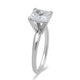 Load image into Gallery viewer, Jewelili Ring with Cubic Zirconia Princess Solitaire in 14K White Gold View 2
