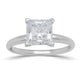 Load image into Gallery viewer, Jewelili Ring with Cubic Zirconia Princess Solitaire in 14K White Gold View 1
