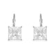 Load image into Gallery viewer, Jewelili 10K White Gold With White Cubic Zirconia Dangle Lever Back Earrings

