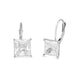 Load image into Gallery viewer, Jewelili 10K White Gold With White Cubic Zirconia Dangle Lever Back Earrings
