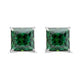 Load image into Gallery viewer, Jewelili Stud Earrings with Princess Cut Green Cubic Zirconia in 10K White Gold
