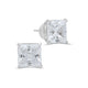 Load image into Gallery viewer, Jewelili 10K White Gold with Square Cubic Zirconia Stud Earrings
