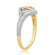 Load image into Gallery viewer, Jewelili 14K Yellow Gold and White Gold With 1/10 CTTW Diamonds Heart Ring
