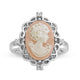 Load image into Gallery viewer, Jewelili Sterling Silver With Pink Cameo and Created White Sapphire Ring

