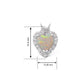 Load image into Gallery viewer, Jewelili Heart Pendant Necklace Opal &amp; White Diamond Jewelry in Sterling Silver - View 2
