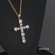 Load and play video in Gallery viewer, Jewelili 10K Yellow Gold With Cubic zirconia Cross Pendant Necklace

