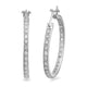 Load image into Gallery viewer, Jewelili Sterling Silver With 1/2 CTTW Diamonds Inside Out Hoop Earrings

