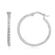 Load image into Gallery viewer, Jewelili Sterling Silver With 1/2 CTTW Diamonds Inside Out Hoop Earrings
