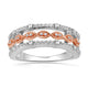 Load image into Gallery viewer, Jewelili Sterling Silver and 10K Rose Gold With Created White Sapphire Stackable Ring

