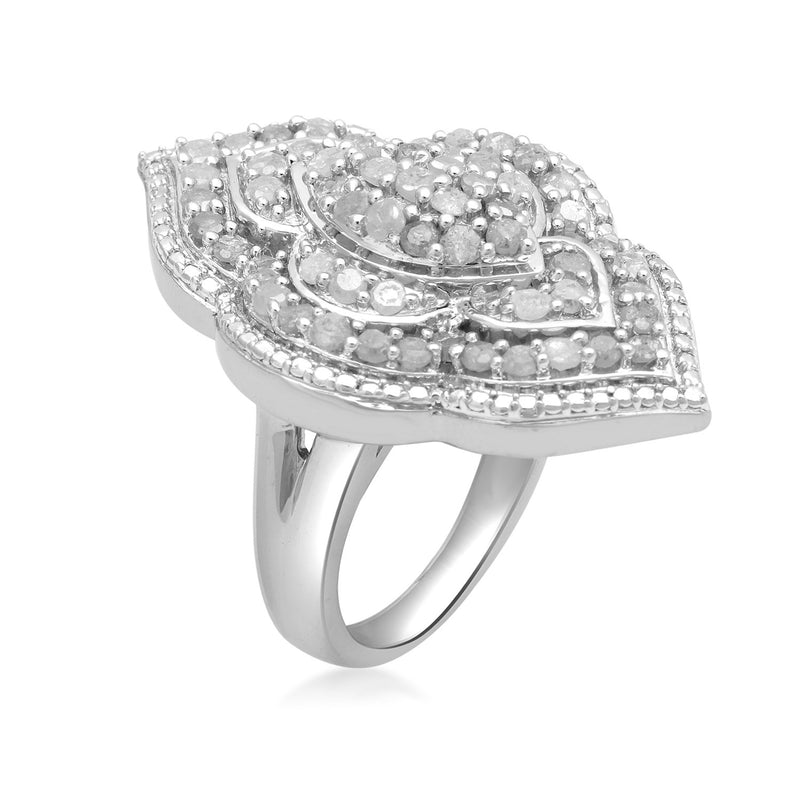 Jewelili Sterling Silver With 2.0 Cttw Natural White Diamonds Engagement Ring
