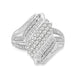 Load image into Gallery viewer, Jewelili Sterling Silver With 1/2 CTTW Natural White Round Diamonds Ring

