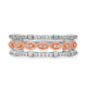 Load image into Gallery viewer, Jewelili Sterling Silver and 10K Rose Gold With Created White Sapphire Stackable Ring
