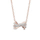 Load image into Gallery viewer, Enchanted Disney Fine Jewelry 10K Rose Gold 1/10 Cttw Snow White Bow Necklace
