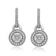 Load image into Gallery viewer, Jewelili Sterling Silver with Natural White Round Diamonds Halo Dangle Earrings
