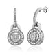 Load image into Gallery viewer, Jewelili Sterling Silver with Natural White Round Diamonds Halo Dangle Earrings
