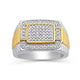 Load image into Gallery viewer, Jewelili Yellow Gold over Sterling Silver With 1/2 CTTW Natural White Round Diamonds Men's Ring
