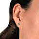 Load image into Gallery viewer, Jewelili Stud Earrings with Round Shape Aquamarine in 10K White Gold view 2
