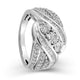 Load image into Gallery viewer, Jewelili Sterling Silver With 1.0 CTTW Natural White Diamonds Engagement Ring
