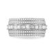 Load image into Gallery viewer, Jewelili 10K White Gold 1 CTTW Natural White Baguette and Round Diamonds Ring
