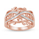 Load image into Gallery viewer, Jewelili Rose Gold over Sterling Silver With 1/4 CTTW Natural White Diamonds Anniversary Ring

