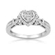 Load image into Gallery viewer, Jewelili Sterling Silver With 1/6 CTTW Natural White Round Diamonds Heart Engagement Ring
