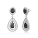 Load image into Gallery viewer, Jewelili Teardrop Drop Earrings with Black Cubic Zirconia and Clear Crystal in Sterling Silver View 1
