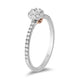 Load image into Gallery viewer, Jewelili Engagement Ring with Natural White Diamond in 10K White and Pink Gold 1/4 CTTW View 3
