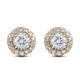 Load image into Gallery viewer, Jewelili 10K Yellow Gold With 1/2 CTTW Natural White Diamond Stud Earrings
