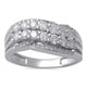 Load image into Gallery viewer, Jewelili Wedding Band with Natural White Diamond in Sterling Silver 1.00 CTTW View 1
