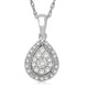 Load image into Gallery viewer, Jewelili Tear-Drop Pendant Necklace with Natural White Round Cut Diamonds in Sterling Silver 1/5 CTTW View 1
