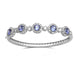 Load image into Gallery viewer, Jewelili Brass Simulated Tanzanite and Cubic Zirconia Cluster Bangle
