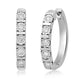Load image into Gallery viewer, Jewelili Hoop Earrings with Natural White Round Shape Diamonds over Sterling Silver 1/4 CTTW 
